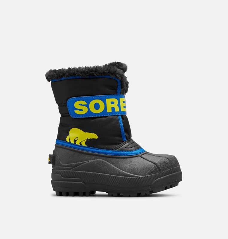 Kids Snow Boots Black/Blue - Sorel Childrens Commander™ - 801647-WRU